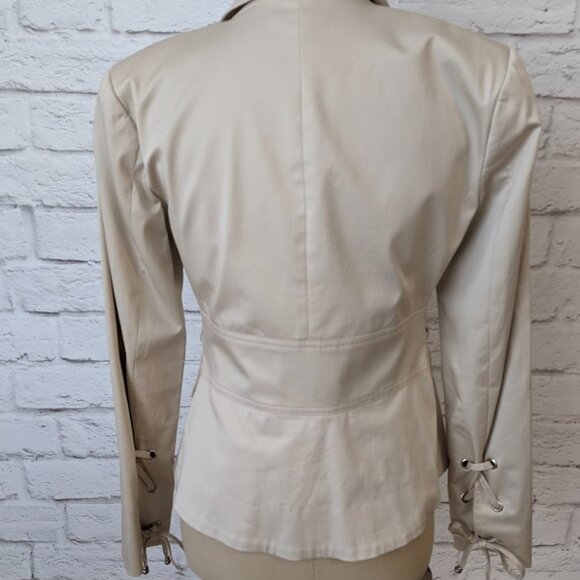 Classy Tan Spring Blazer Jacket by CACHE - Size 2 - Picture 5 of 13